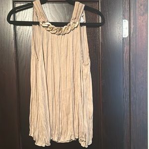 Rachel Zoe beige sleeveless loose beaded top